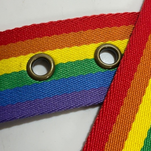 Rainbow Striped Woven Belt - Picture 3 of 6